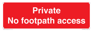 Private No footpath access